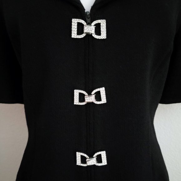 St. John EVENING Embellished Knit Formal Black Jacket Size 8 - Picture 6 of 8